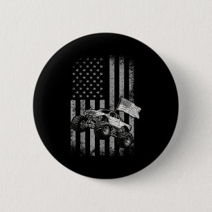 Monster truck american flag vintage design july 6 cm round badge