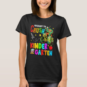 Monster Truck And Dinosaur Ready To Crush Kinderga T-Shirt