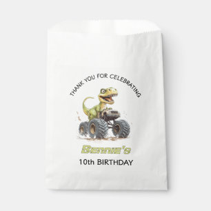 Monster Truck And T-Rex Dinosaur Birthday Party Favour Bags