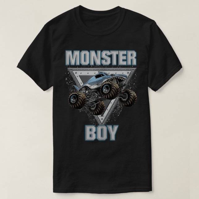 Monster Truck Are My Jam Monster Truck Boy  T-Shirt (Design Front)