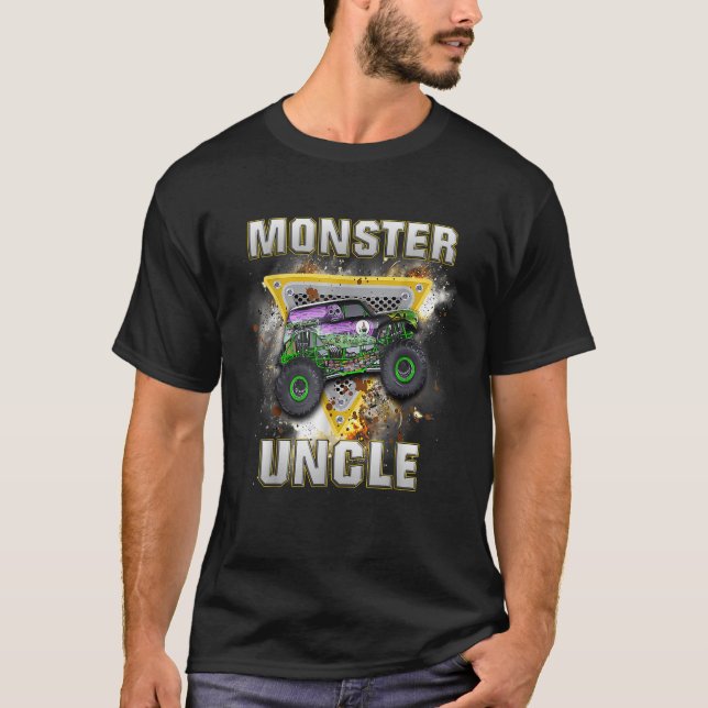 Monster Truck Are My Jam Monster Truck Uncle T-Shirt (Front)