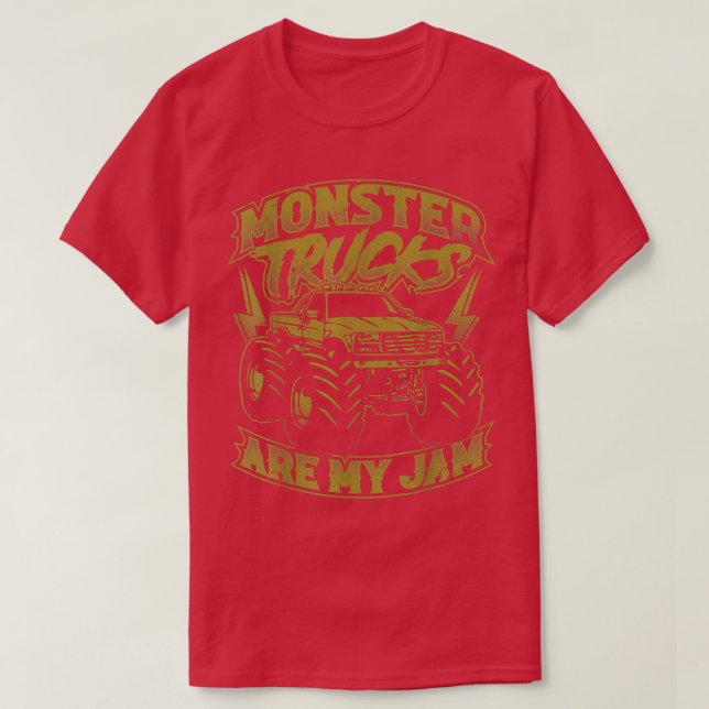 Monster Truck Are My Jam Retro Truck Car Lovers Tr T-Shirt (Design Front)