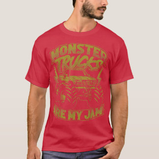 Monster Truck Are My Jam Retro Truck Car Lovers Tr T-Shirt