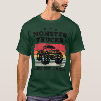 Monster Truck Are My Jam Retro Vintage Sunset Wome T-Shirt