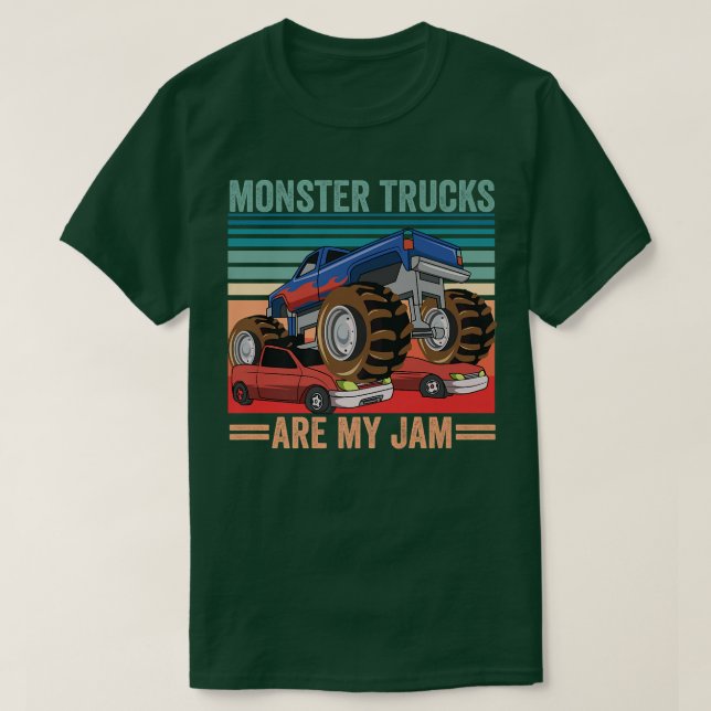 Monster Truck Are My Jam T-Shirt (Design Front)