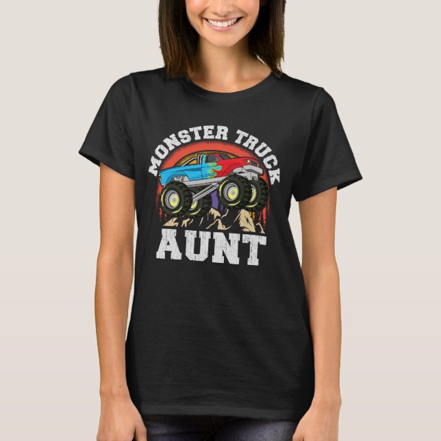 Monster Truck Auntie Matching Family Aunt Costume T-Shirt (Front)