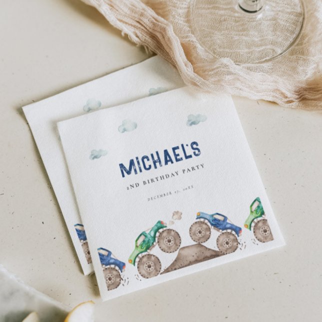 Monster Truck Bash Birthday  Napkin (Creator Uploaded)