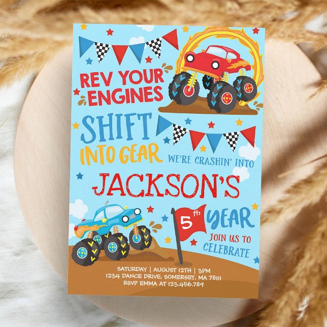 Monster Truck Birthday Bash Invitation (Creator Uploaded)