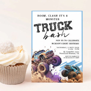 Monster Truck Birthday Boy Party Invite
