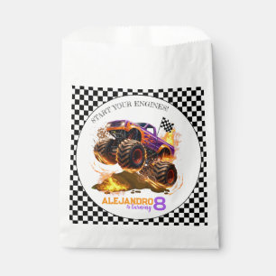 Monster Truck Birthday Fire Flames  Favour Bags