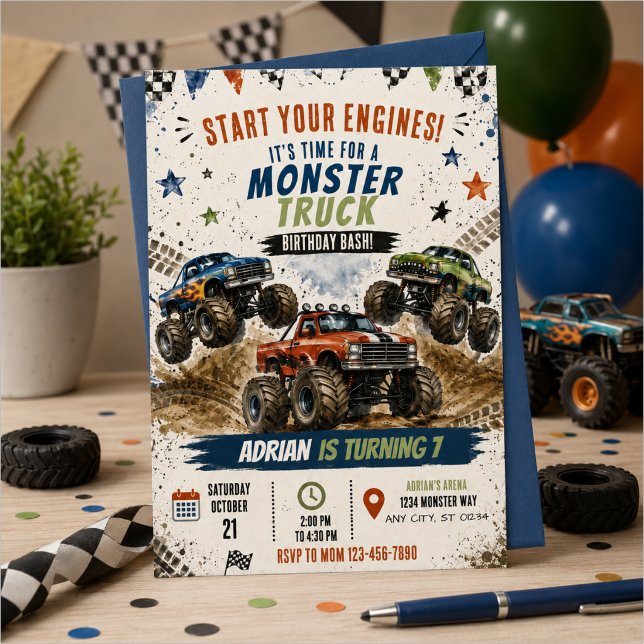 Monster Truck Birthday Invitation (Creator Uploaded)