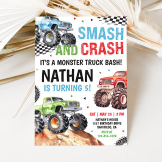 Monster Truck Birthday Invitation
