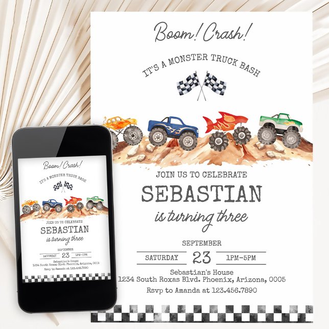 Monster Truck Birthday Invitation (Creator Uploaded)
