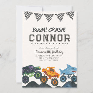 Monster Truck Birthday Invitation ANY AGE