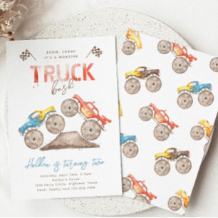 Monster Truck Birthday Invitation   Monster Truck