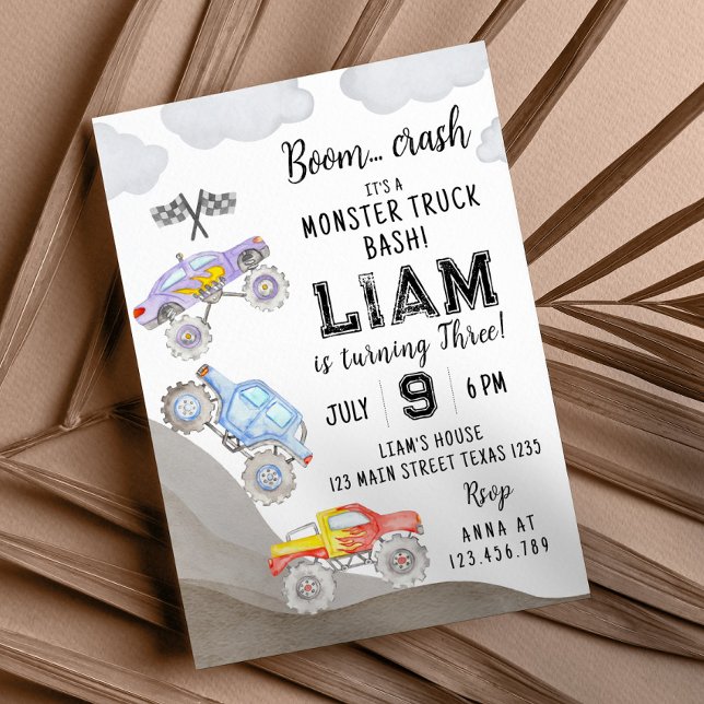 Monster Truck Birthday Invitation Racing Car (Creator Uploaded)