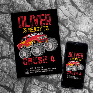 Monster Truck Birthday Party Invitation