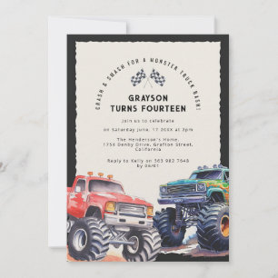 Monster Truck Birthday Party Invitation