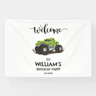 Monster Truck Birthday Party Minimal Boys Birthday Banner
