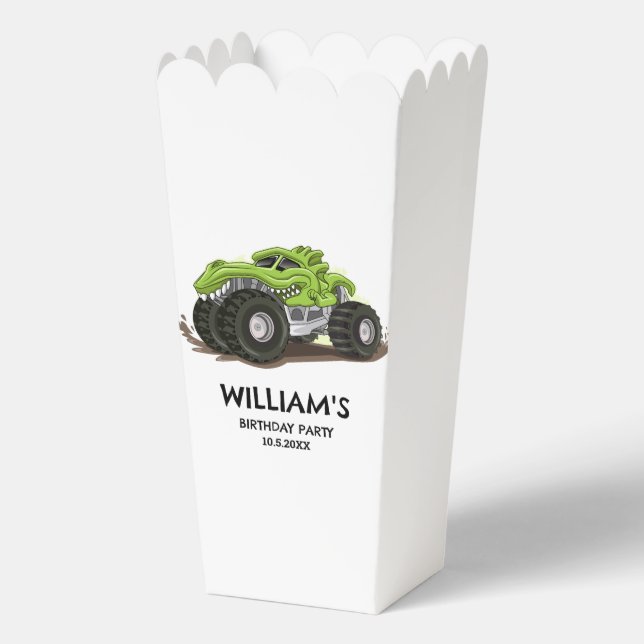 Monster Truck Birthday Party Minimal Boys Birthday Favour Box (Front)