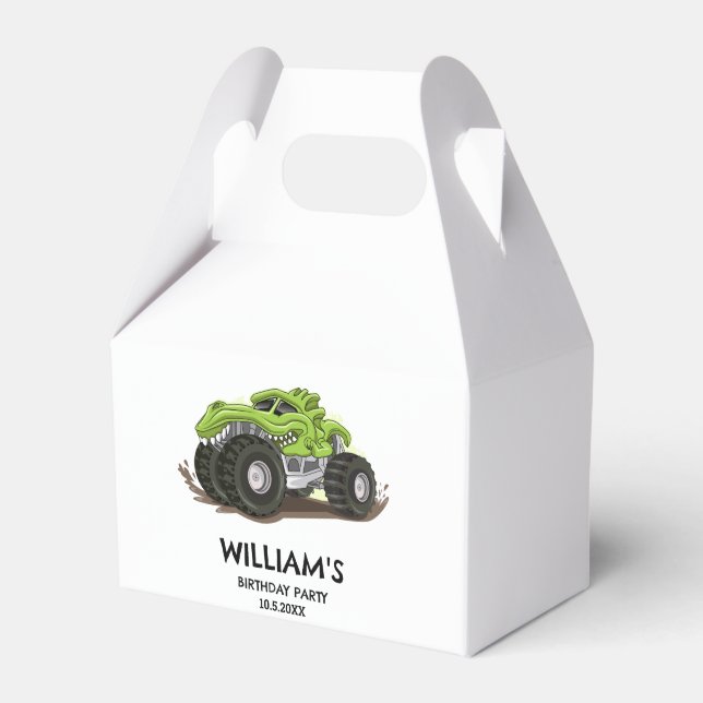 Monster Truck Birthday Party Minimal Boys Birthday Favour Box (Front Side)