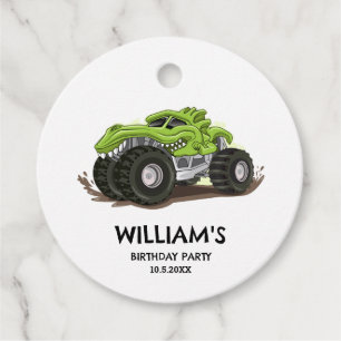 Monster Truck Birthday Party Minimal Boys Birthday Favour Tags