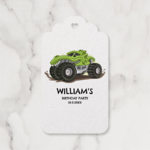 Monster Truck Birthday Party Minimal Boys Birthday Gift Tags