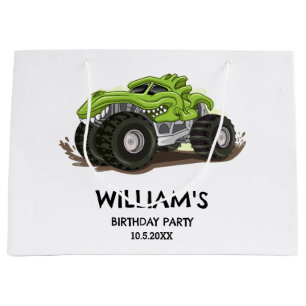 Monster Truck Birthday Party Minimal Boys Birthday Large Gift Bag
