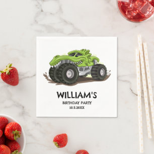 Monster Truck Birthday Party Minimal Boys Birthday Napkin