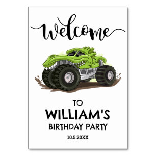 Monster Truck Birthday Party Minimal Boys Birthday Table Number