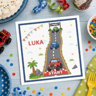 Monster Truck Birthday Party Name Napkin