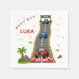 Monster Truck Birthday Party Name Napkin
