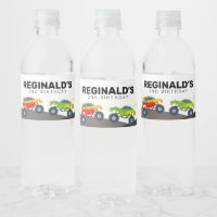 Monster Truck Birthday Party Water Bottle Label