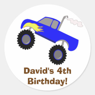 Monster Truck Birthday Personalised Sticker