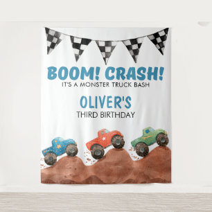 Monster Truck Birthday Photo backdrop Tapestry