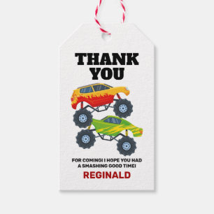 Monster Truck Birthday Thank You Favour Gift Tags