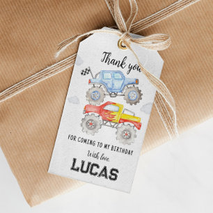 Monster Truck Birthday Thank You Tag