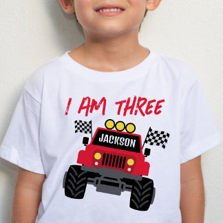 Monster Truck Boy 3rd Birthday Personalised Baby T-Shirt