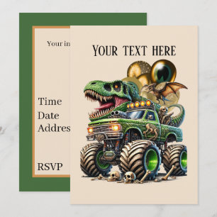 monster truck boys Birthday party customisable  Invitation