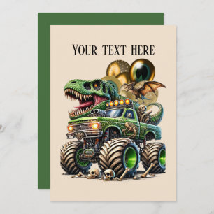 monster truck boys Birthday party customizable  Invitation