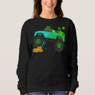 Monster Truck Boys Toodles Kids Shamrock St Patric Sweatshirt
