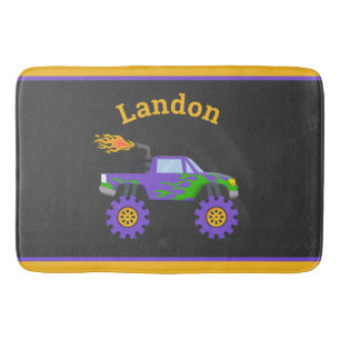Monster Truck Budget Personalised Name Kids Bath Mat