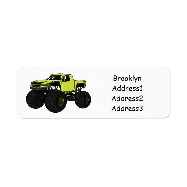 Monster truck cartoon illustration (Front)