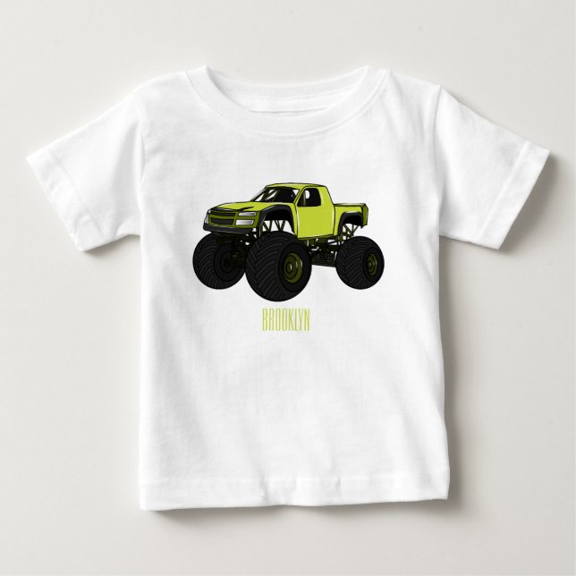 Monster truck cartoon illustration baby T-Shirt (Front)