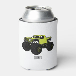 Monster truck cartoon illustration can cooler