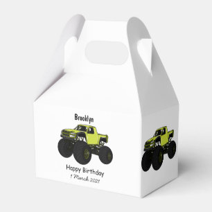 Monster truck cartoon illustration favour box