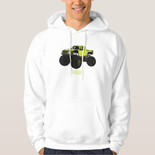 Monster truck cartoon illustration hoodie