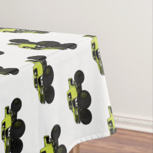 Monster truck cartoon illustration tablecloth