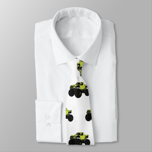 Monster truck cartoon illustration tie (Tied)