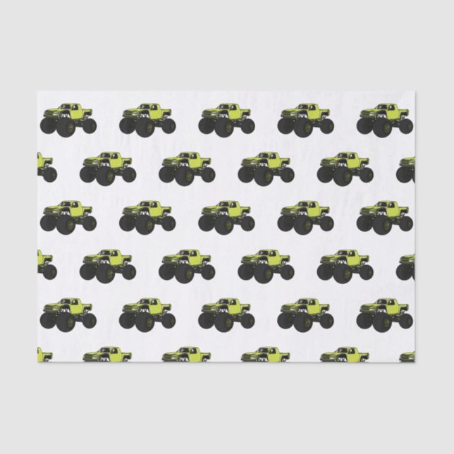 Monster truck cartoon illustration tissue paper (Front)